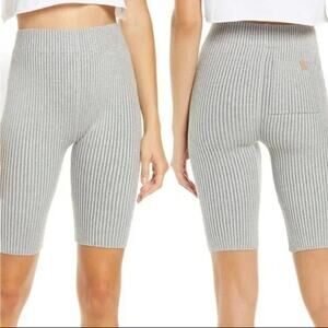 LUNYA Gray Ribbed Women Cozy Cotton Silk Shorts